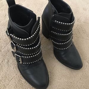 Steve Madden black studded booties